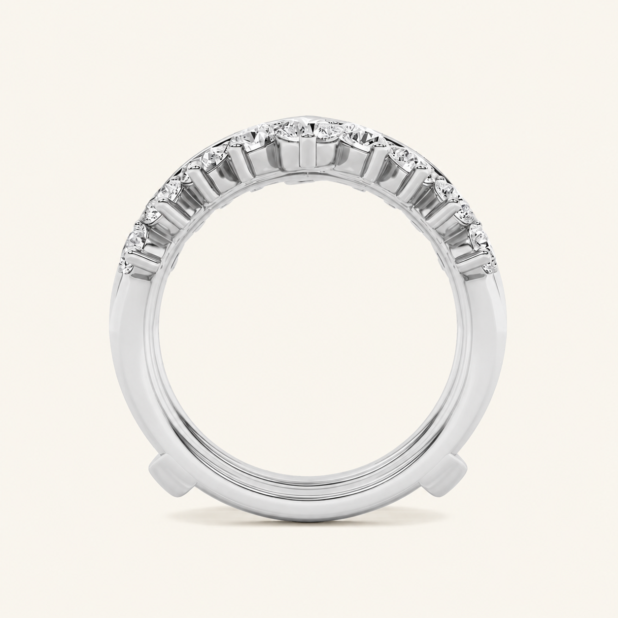 2CT Round Cut Lab Grown Diamond Insert Jacket Ring
