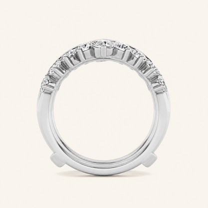 2CT Round Cut Lab Grown Diamond Insert Jacket Ring
