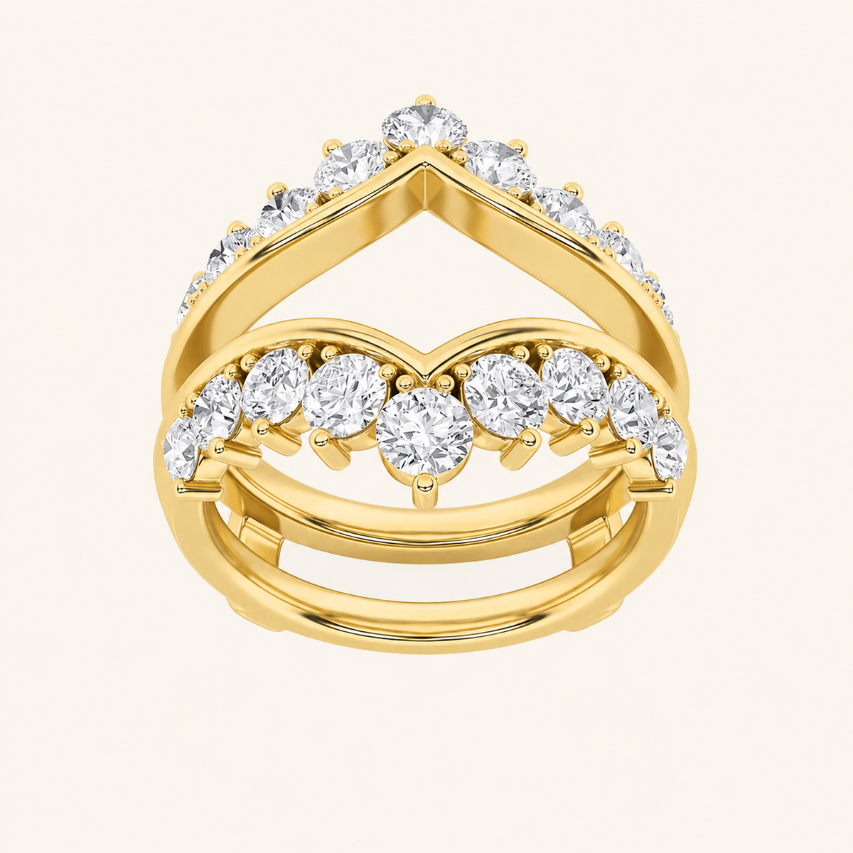 2CT Round Cut Lab Grown Diamond Insert Jacket Ring