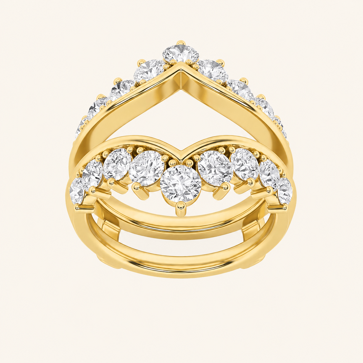 2CT Round Cut Lab Grown Diamond Insert Jacket Ring