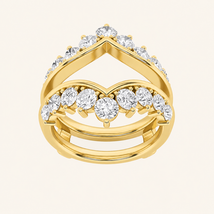 2CT Round Cut Lab Grown Diamond Insert Jacket Ring