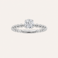 0.5CT Round Cut Lab Grown Diamond Petite Solitaire Engagement Ring