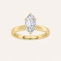 3CT Marquise Cut Lab Grown Diamond Hidden Halo Plain Shank Engagement Ring
