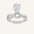 1.5CT Pear Cut Lab Grown Diamond Fashion Side Stone Ring