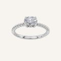 0.5CT Oval Cut Lab Grown Diamond Petite Solitaire Engagement Ring