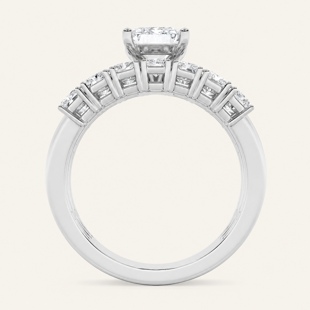 3.5CT Radiant Cut Lab Grown Diamond Bridal Set