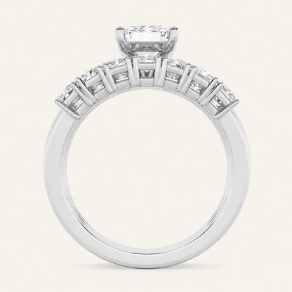 3.5CT Radiant Cut Lab Grown Diamond Bridal Set