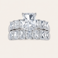 3.5CT Radiant Cut Lab Grown Diamond Bridal Set