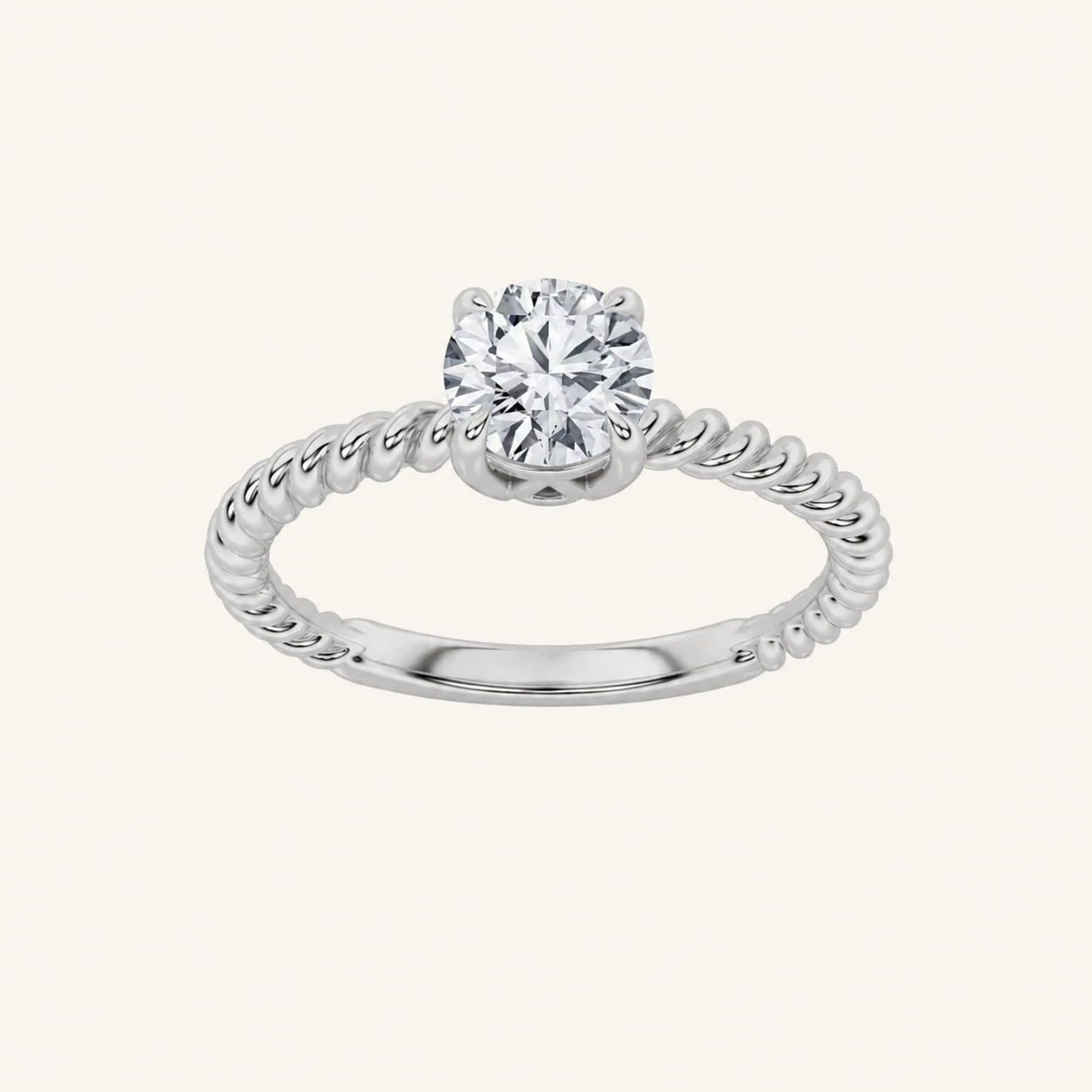 0.5CT Round Cut Lab Grown Diamond Solitaire Engagement Ring