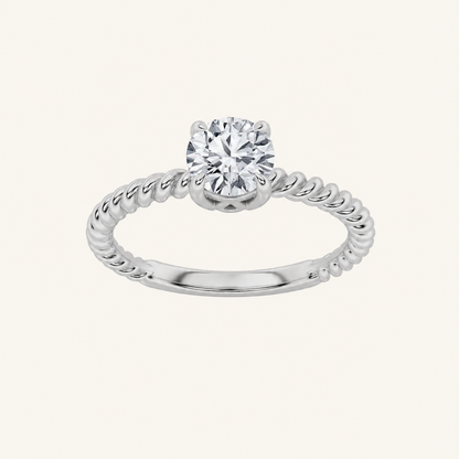 0.5CT Round Cut Lab Grown Diamond Solitaire Engagement Ring