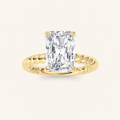 3Ct Radiant Cut Lab Grown Diamond Solitaire Ring