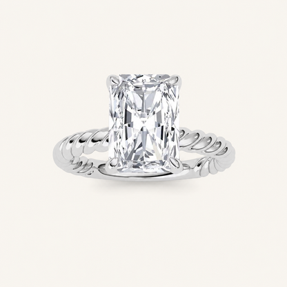 3Ct Radiant Cut Lab Grown Diamond Solitaire Ring