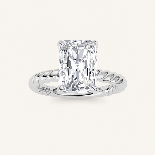 3Ct Radiant Cut Lab Grown Diamond Solitaire Ring