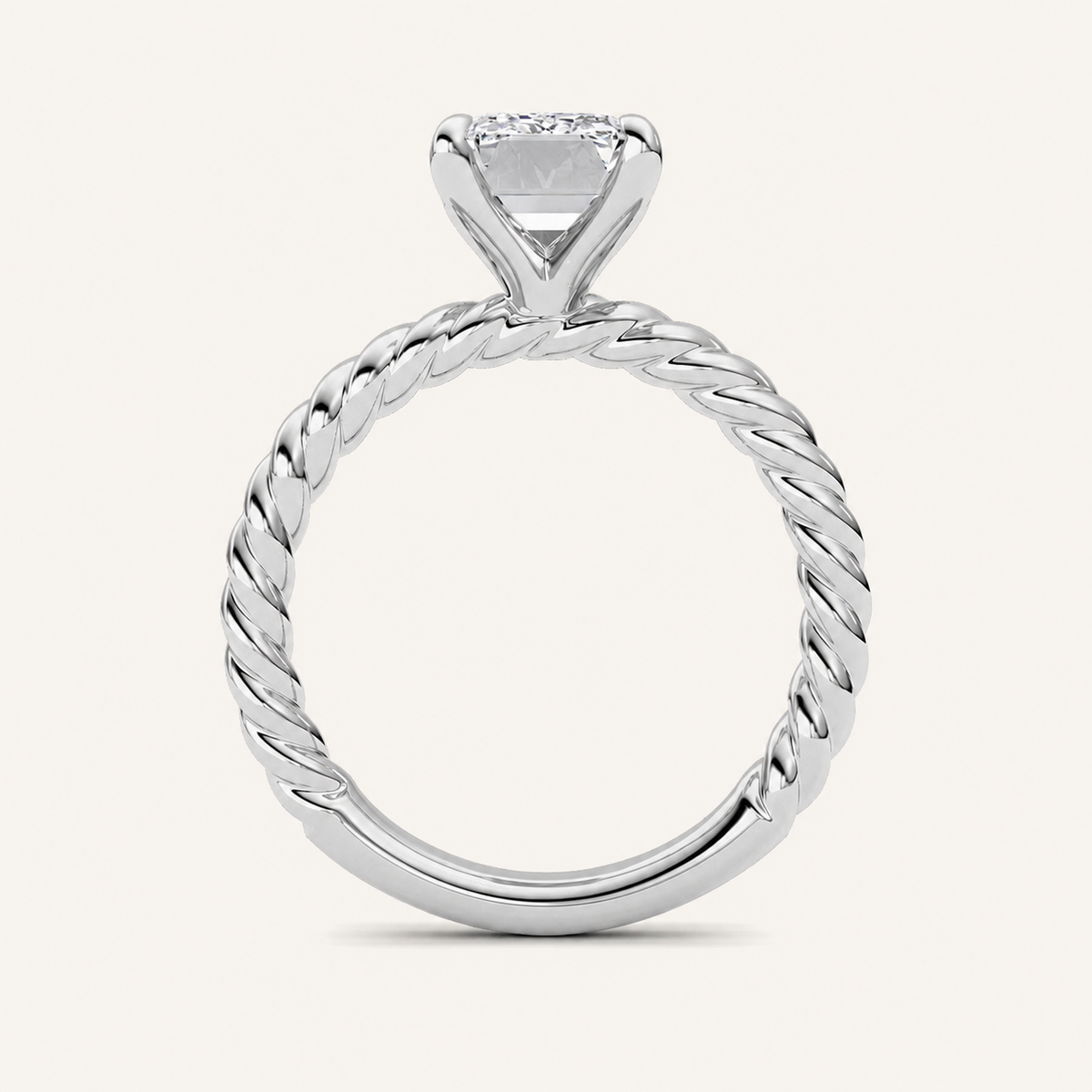 3Ct Radiant Cut Lab Grown Diamond Solitaire Ring