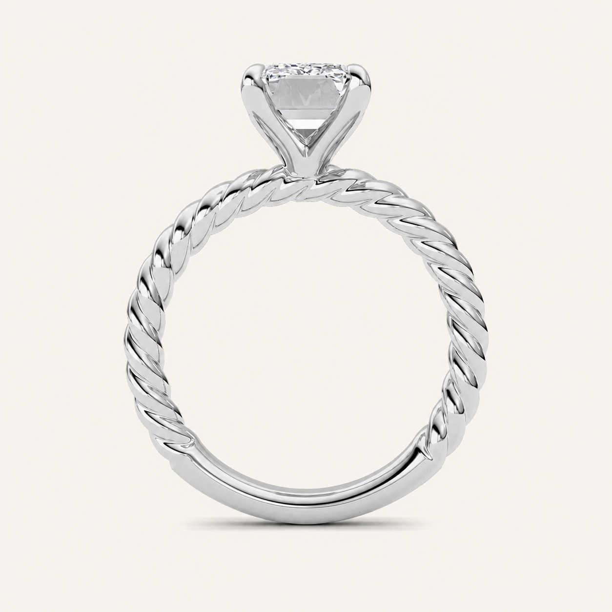 3Ct Radiant Cut Lab Grown Diamond Solitaire Ring