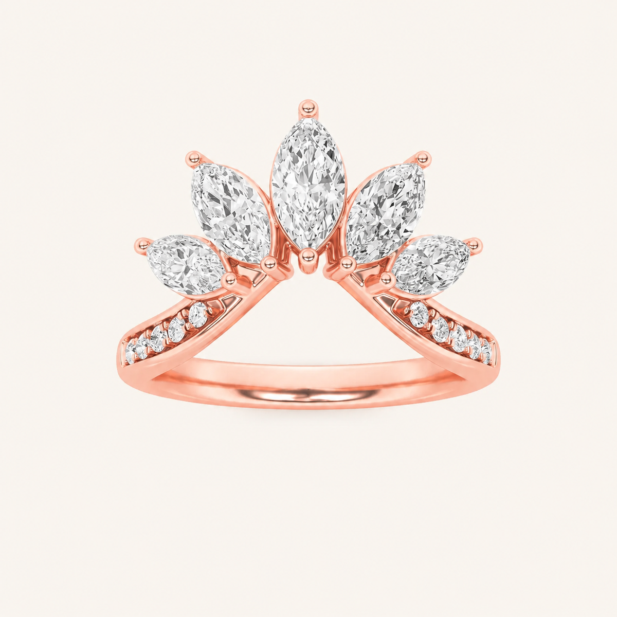 1.5CT Marquise Cut Lab Grown Diamond Fancy Contour Ring