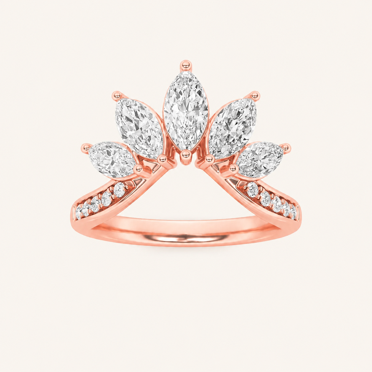 1.5CT Marquise Cut Lab Grown Diamond Fancy Contour Ring