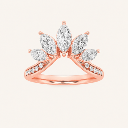 1.5CT Marquise Cut Lab Grown Diamond Fancy Contour Ring