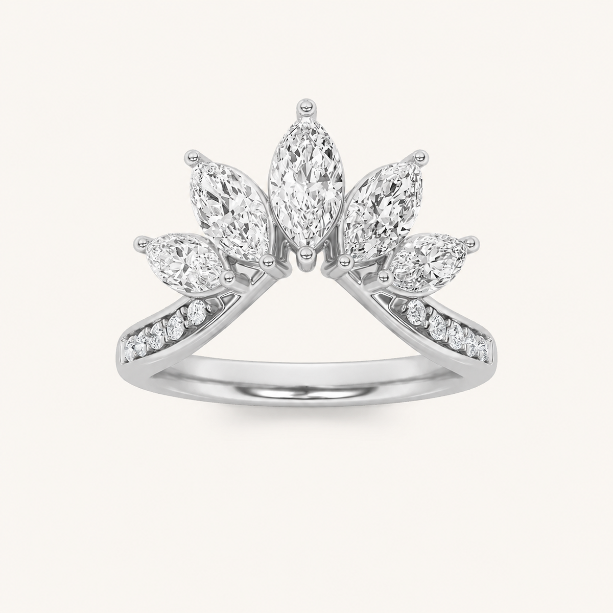 1.5CT Marquise Cut Lab Grown Diamond Fancy Contour Ring