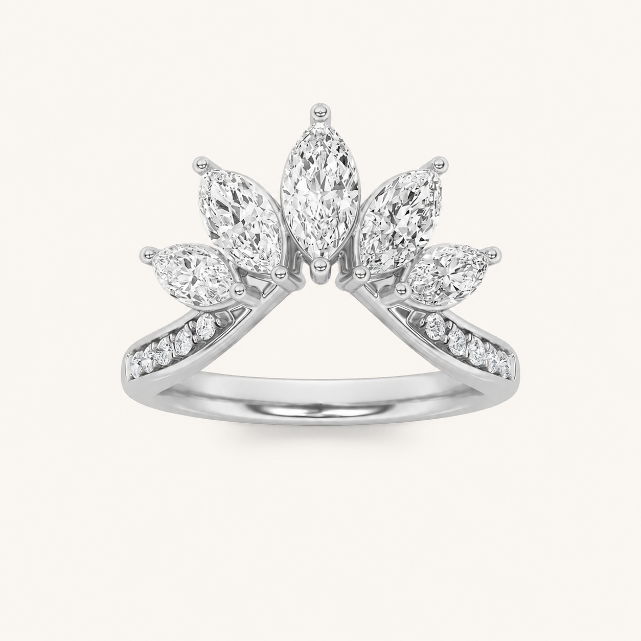 1.5CT Marquise Cut Lab Grown Diamond Fancy Contour Ring