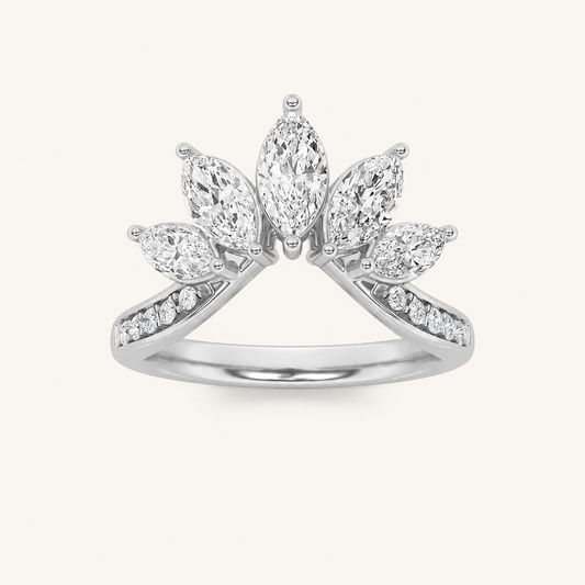 1.5CT Marquise Cut Lab Grown Diamond Fancy Contour Ring