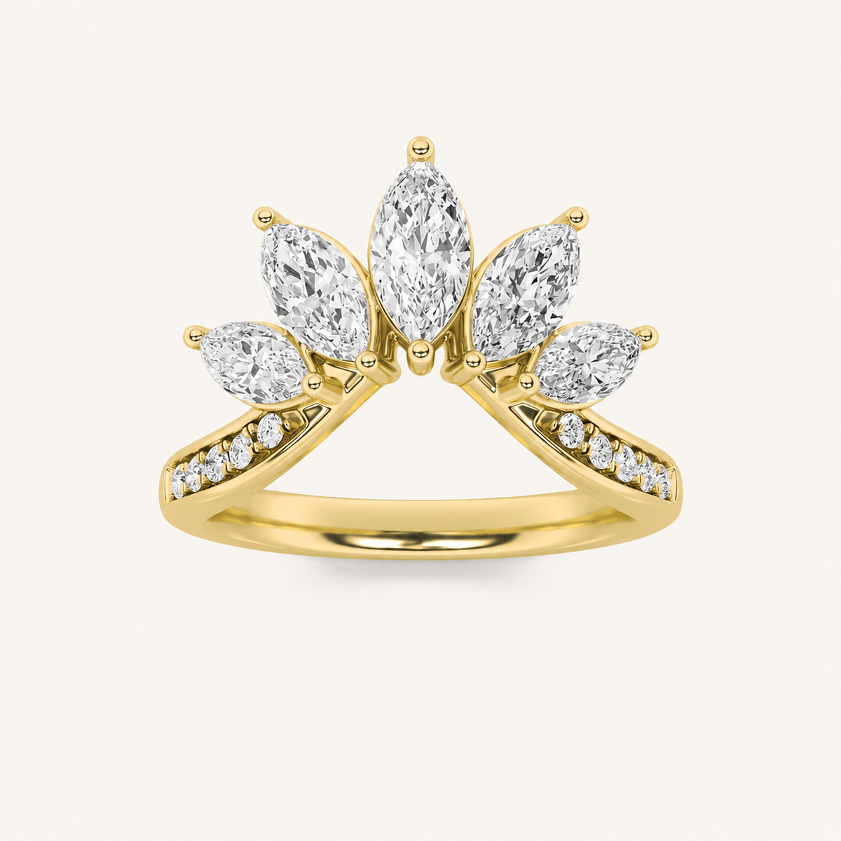 1.5CT Marquise Cut Lab Grown Diamond Fancy Contour Ring