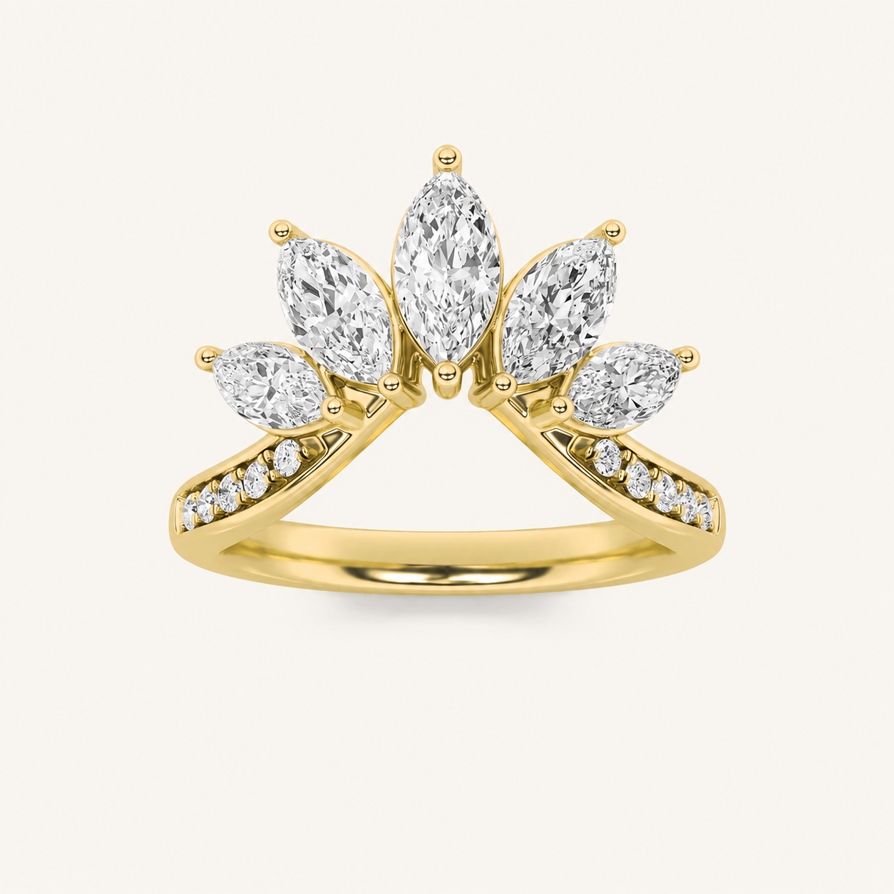 1.5CT Marquise Cut Lab Grown Diamond Fancy Contour Ring