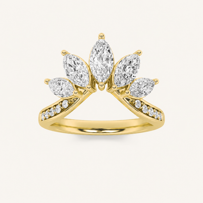 1.5CT Marquise Cut Lab Grown Diamond Fancy Contour Ring