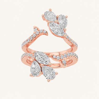 2CT Marquise Cut Lab Grown Diamond Insert Jacket Ring