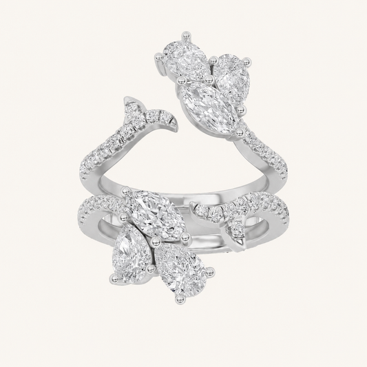 2CT Marquise Cut Lab Grown Diamond Insert Jacket Ring