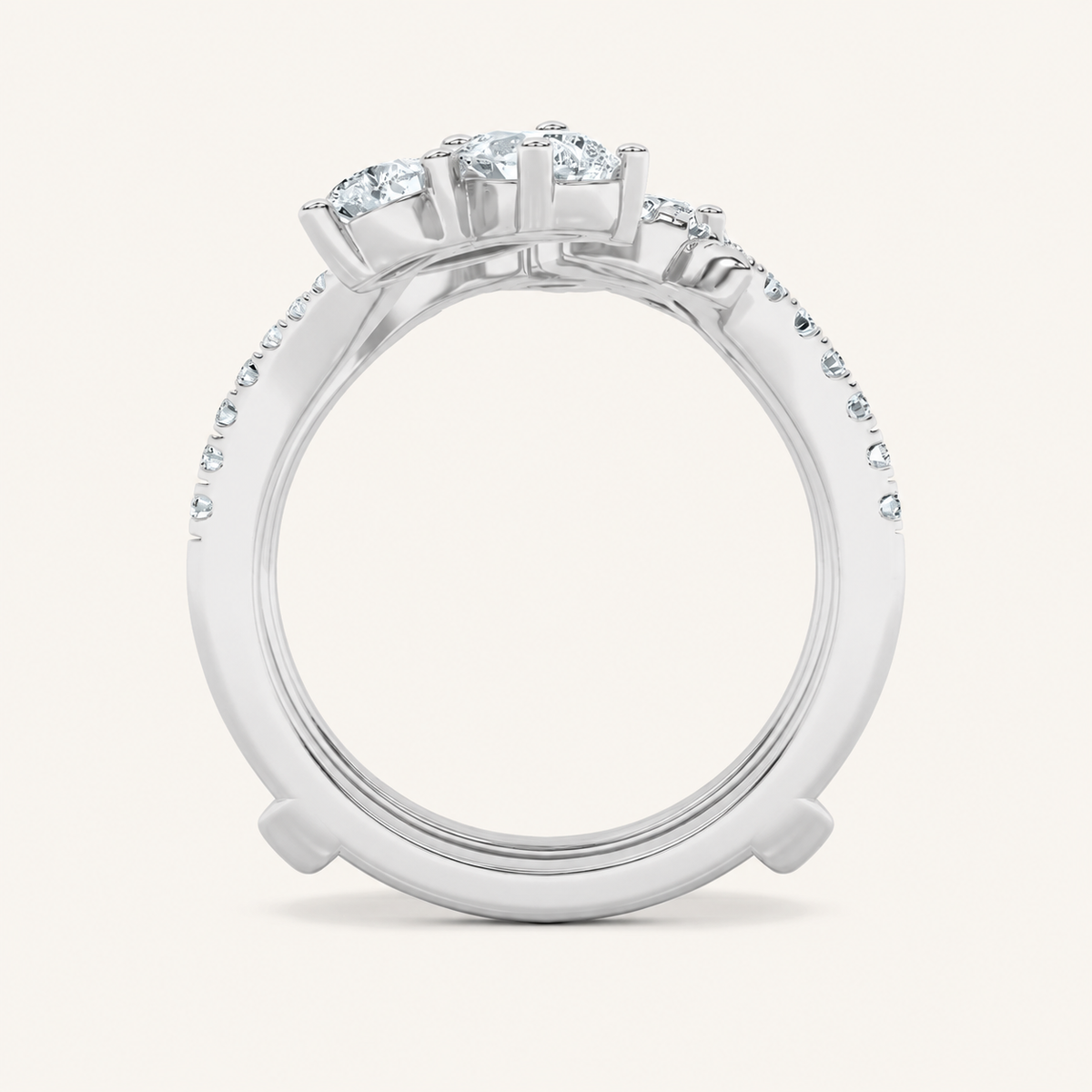 2CT Marquise Cut Lab Grown Diamond Insert Jacket Ring