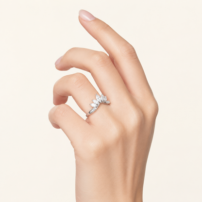 1.5CT Marquise Cut Lab Grown Diamond Fancy Contour Ring