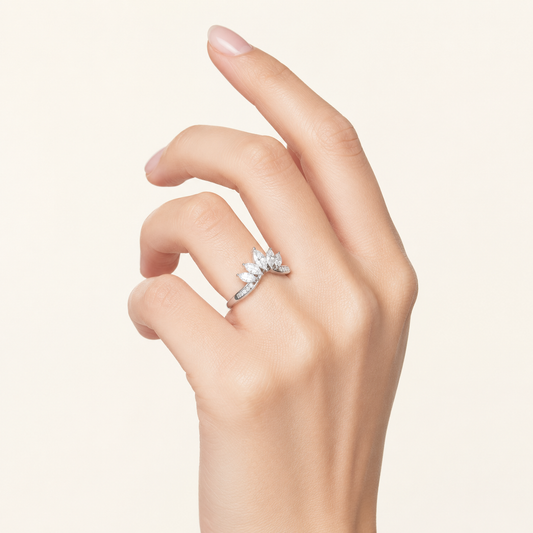 1.5CT Marquise Cut Lab Grown Diamond Fancy Contour Ring