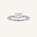 0.5CT Emerald Cut Lab Grown Diamond Petite Solitaire Engagement Ring