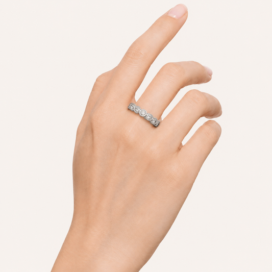 1.5CT Round Cut Lab Grown Diamond Eternity Ring