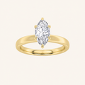 1CT Marquise Cut Lab Grown Diamond Hidden Halo Plain Shank Engagement Ring
