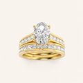 2CT Oval Cut Lab Grown Diamond Channel Bridal Set