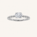 0.5CT Oval Cut Lab Grown Diamond Petite Solitaire Engagement Ring