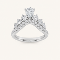 1.5CT Pear and Round Cut Lab Grown Diamond Fancy Contour Band
