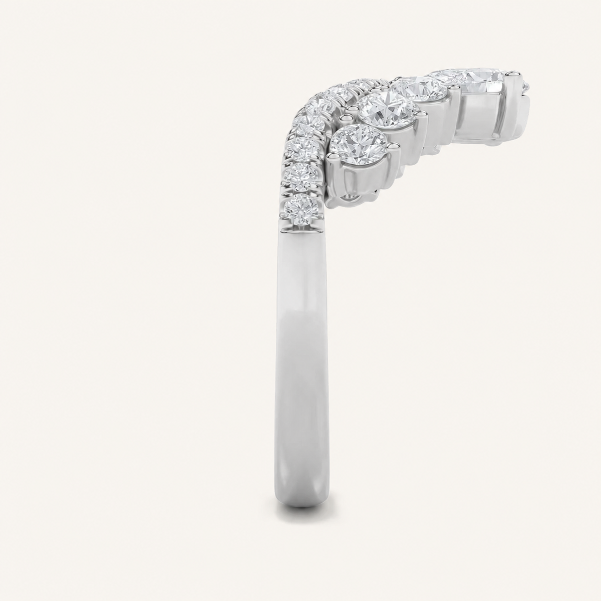 1.5CT Pear and Round Cut Lab Grown Diamond Fancy Contour Band