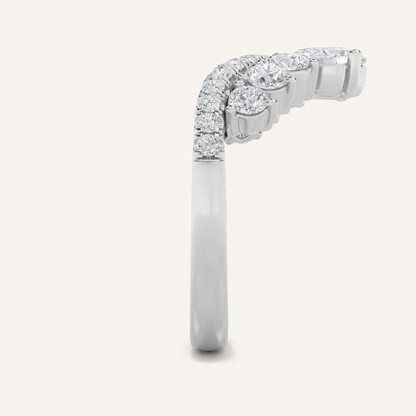 1.5CT Pear and Round Cut Lab Grown Diamond Fancy Contour Band