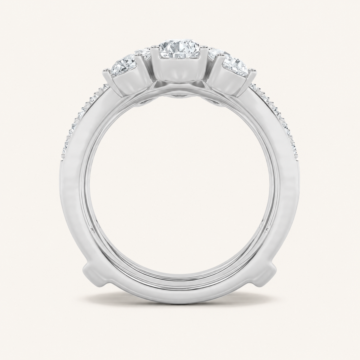 2.25CT Pear Cut Lab Grown Diamond Insert Jacket Ring