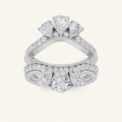 2.25CT Pear Cut Lab Grown Diamond Insert Jacket Ring