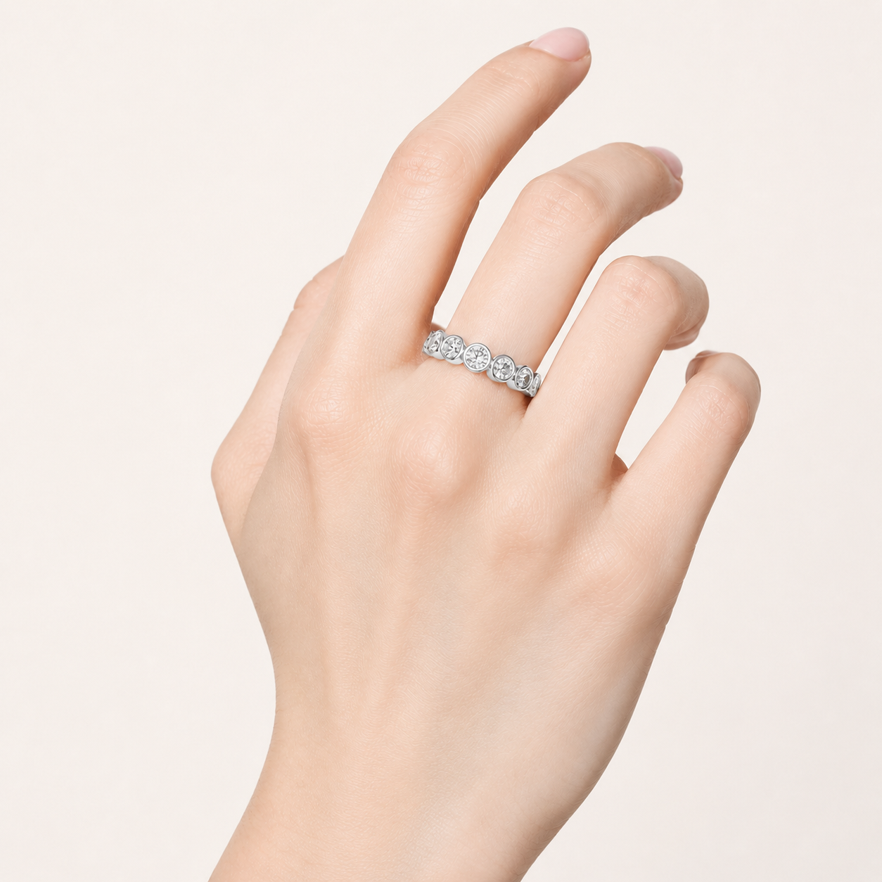 1.6CT Round Cut Lab Grown Diamond Eternity Ring