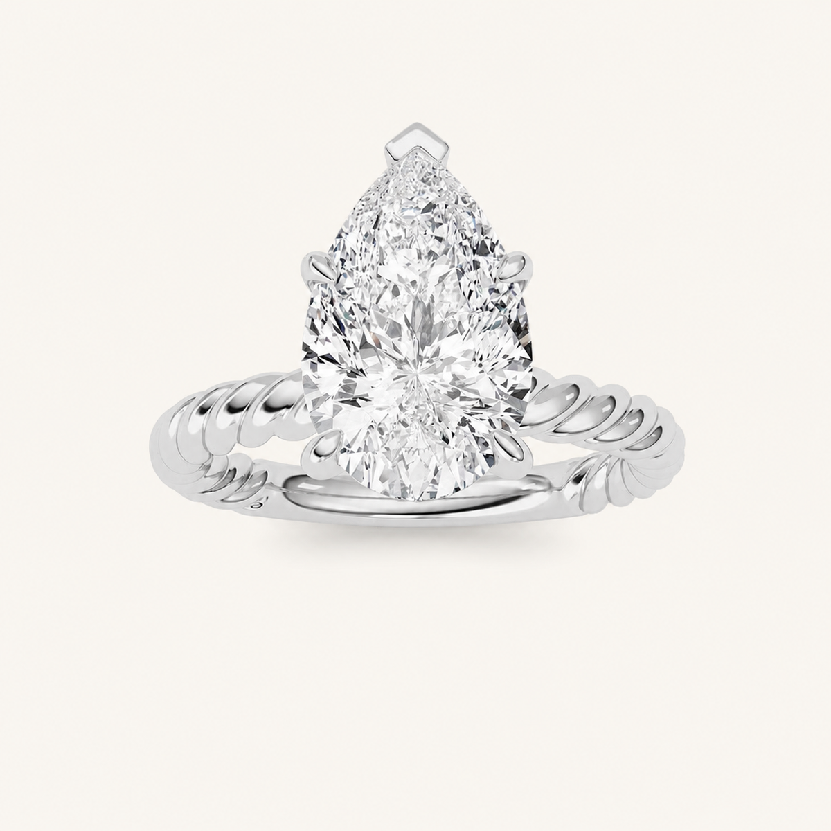 Pear Cut Lab Grown Diamond Ring