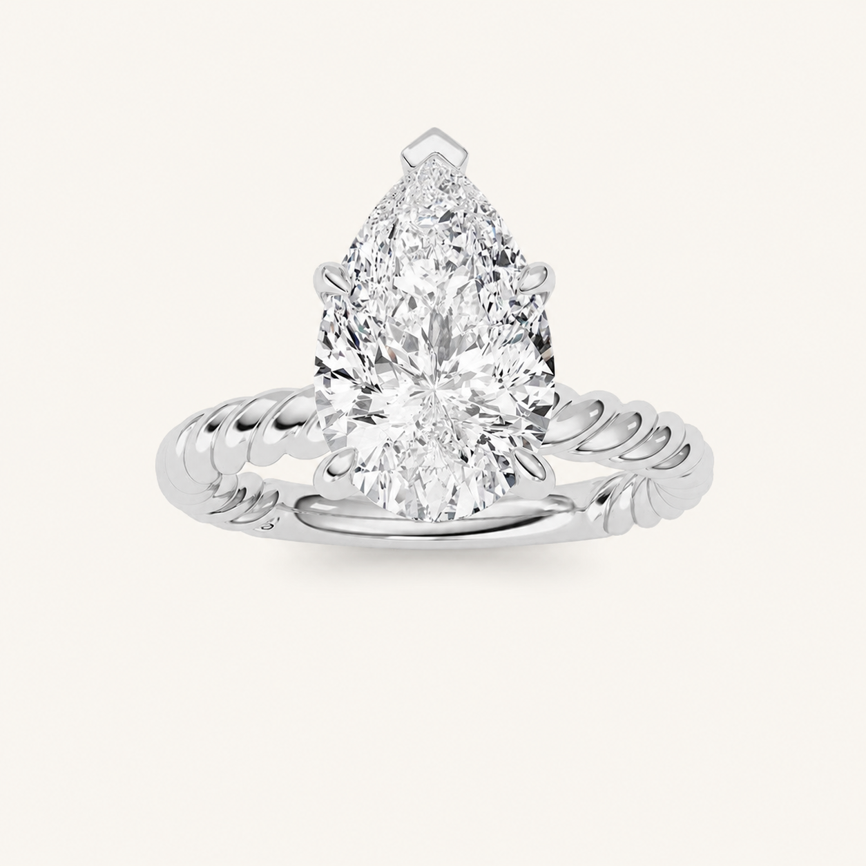 Pear Cut Lab Grown Diamond Ring