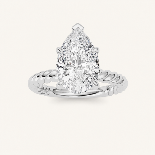 Pear Cut Lab Grown Diamond Ring