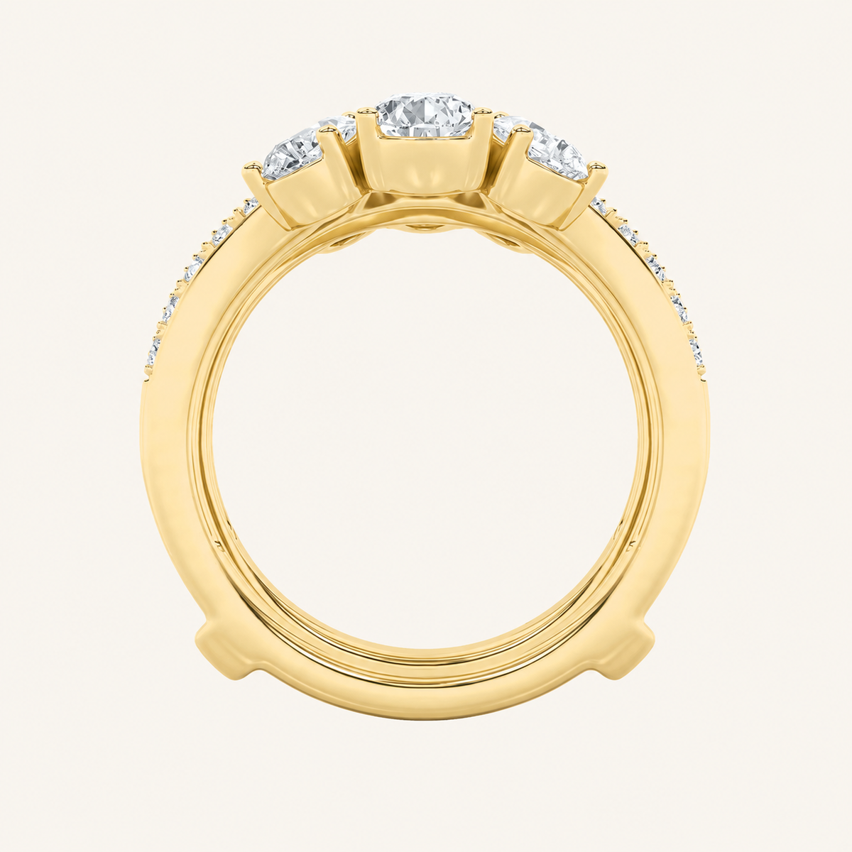 2CT Pear Cut Lab Grown Diamond Insert Jacket Ring