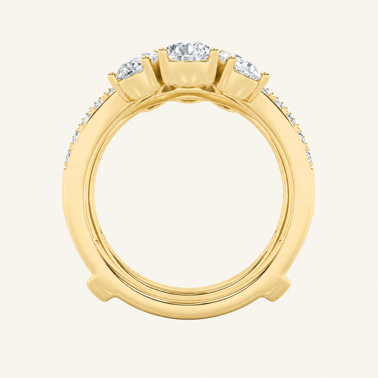 2CT Pear Cut Lab Grown Diamond Insert Jacket Ring