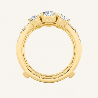 2CT Pear Cut Lab Grown Diamond Insert Jacket Ring